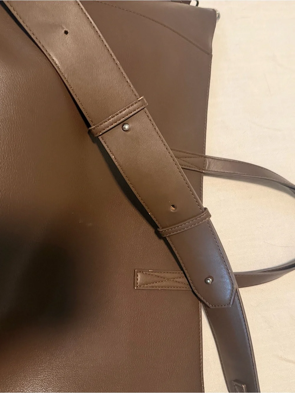 CALPAK leather laptop tote in espresso
